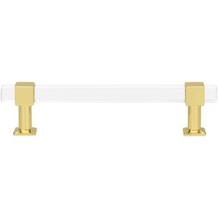 30 Pack Cabinet Pulls 5 Inch Hole Center Kitchen Cabinet Handles Gold Modern Drawer Pulls Acrylic Cabinet Hardware for Bathroom
