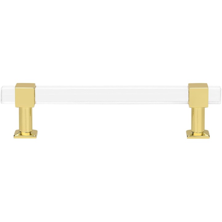 30 Pack Cabinet Pulls 5 Inch Hole Center Kitchen Cabinet Handles Gold Modern Drawer Pulls Acrylic Cabinet Hardware for Bathroom
