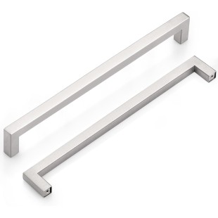 50 Pack Kitchen Cabinet Handles 10" (256mm) Holes Centers Stainless Steel Square Drawer Pulls Brushed Nickel 10-1/2" Overall Length
