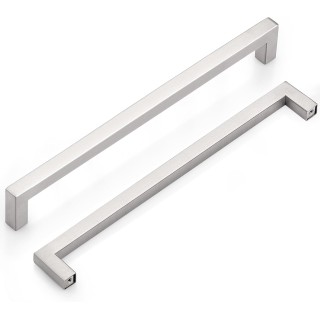 50 Pack Kitchen Cabinet Handles 10" (256mm) Holes Centers Stainless Steel Square Drawer Pulls Brushed Nickel 10-1/2" Overall Length