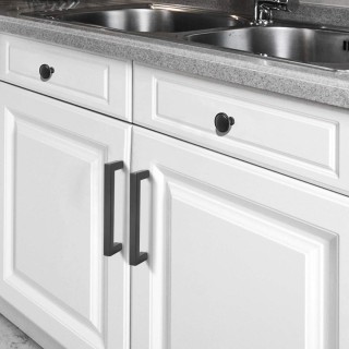 50 Pack 5" Matte Black Kitchen Cabinet Handles, 5 Inch (128mm) Hole Distance Closet Handles, 5-2/5 inch (138mm) Overall Length Stainless Steel Black Pulls for Cabinets