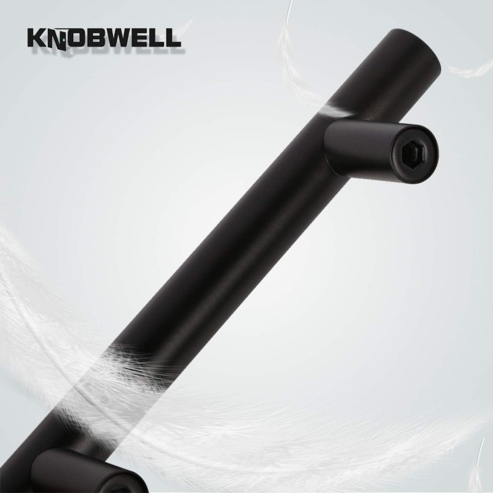 100 Pack Kitchen Cabinet Handles Black, Euro Style 3 Inch (76mm) Hole Distance 5 inch (128mm) Overall Length Cabinet Pulls Black Matte, Stainless Steel Drawer Pulls for Closet Cupboard