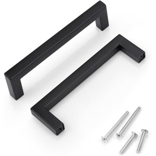30 Pack 5 Inch Black Cabinet Handles Drawer Pulls, Dresser Handles Kitchen Cabinet Pulls 5", Modern Cupboard Handles Stainless Steel