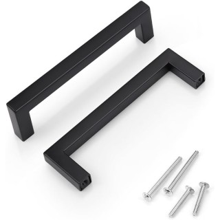 30 Pack 5 Inch Black Cabinet Handles Drawer Pulls, Dresser Handles Kitchen Cabinet Pulls 5", Modern Cupboard Handles Stainless Steel