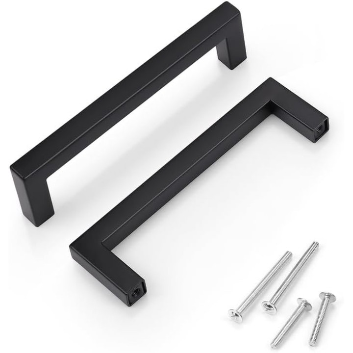 30 Pack 5 Inch Black Cabinet Handles Drawer Pulls, Dresser Handles Kitchen Cabinet Pulls 5", Modern Cupboard Handles Stainless Steel