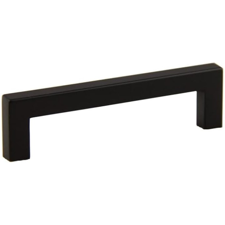 4 Inch Drawer Pull, Modern Square 4-1/4 Cabinet Pulls, Solid Zinc Alloy Metal, Kitchen Cabinet Handle, Center to Center 96mm, with Mounting Screws. (50, Matt Black)