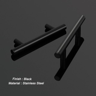 100 Pack Black Kitchen Cabinet Handles,Hole Centers 3inch Black Dresser Drawer Pull Handles,Stainless Steel Cabinet Pulls for Kitchen Bedroom 5inch Length