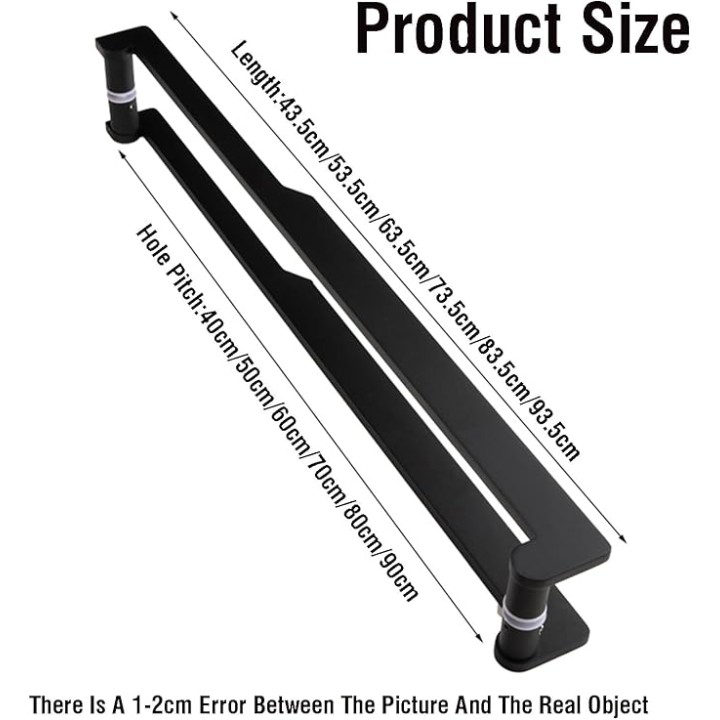 Black Door Handle, Aluminum Alloy Sliding Door Handle for Cabinet Bedroom Furniture Office Garage Hardware (Size : Length 73.5cm)