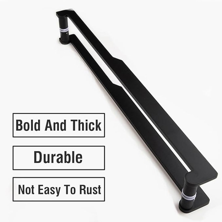 Black Door Handle, Aluminum Alloy Sliding Door Handle for Cabinet Bedroom Furniture Office Garage Hardware (Size : Length 73.5cm)