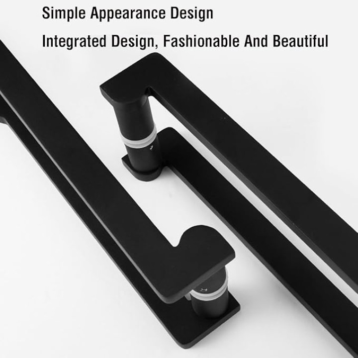 Black Door Handle, Aluminum Alloy Sliding Door Handle for Cabinet Bedroom Furniture Office Garage Hardware (Size : Length 73.5cm)