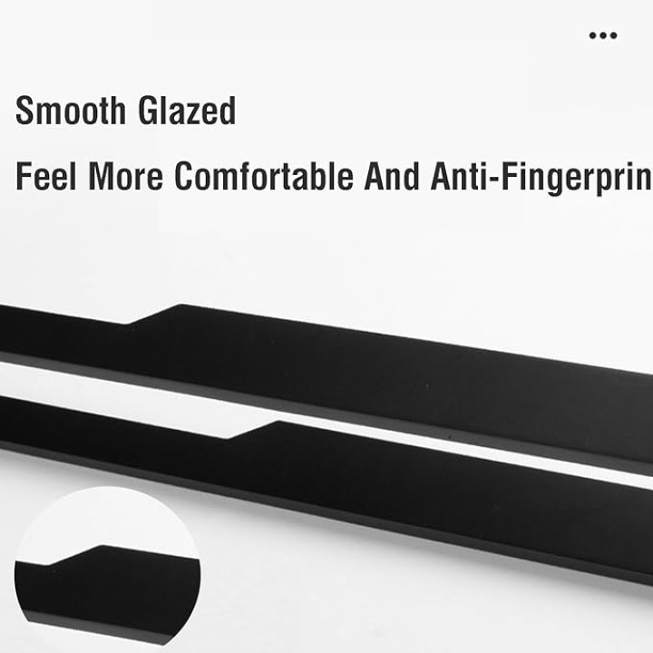 Black Door Handle, Aluminum Alloy Sliding Door Handle for Cabinet Bedroom Furniture Office Garage Hardware (Size : Length 73.5cm)