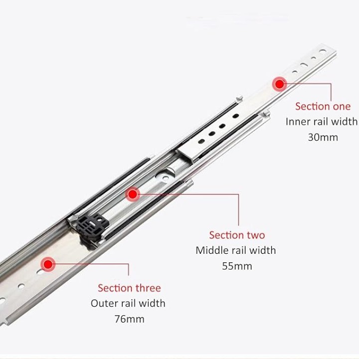 Drawer Runners,3 Inch Width Heavy Duty Drawer Slides 485 lbs, 8 10 12 14 16 18 20 22 Inch, Full Extension, Ball Bearing, 1 Pair, Side Mount (Size : 200mm/8in) (Size : 510mm/20in (Color : One Color,
