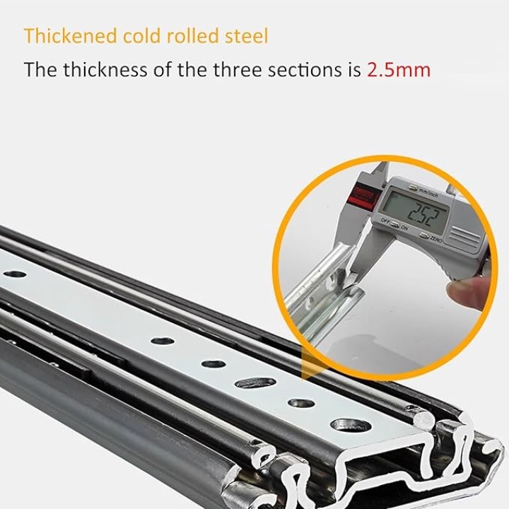 Heavy Duty Drawer Runners,Drawer Runners, Drawer Runners,3 Inch Width Heavy Duty Drawer Slides 485 lbs, 8 10 12 14 16 18 20 22 Inch, Full Extension, Ball Bearing, 1 Pair, Side Mount (Color : One Colo