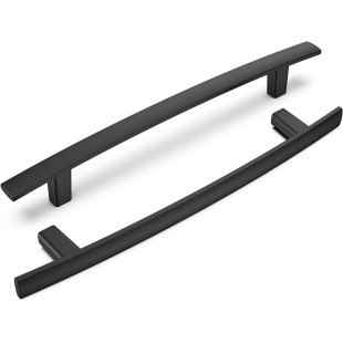 homdiy 50 Pack Cabinet Handles Matte Black Cabinet Pulls 5" Kitchen Drawer Pulls Arch Dresser Handles for Cupboard Bathroom Curved Cabinet Hardware - 5 Inch (128mm) Hole Center