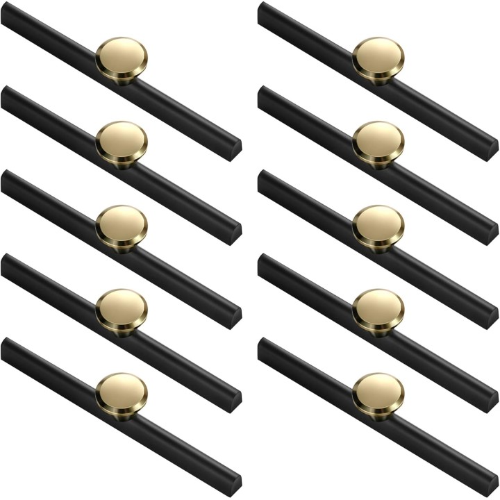 Handles 5 Inch Holes Centers 10pack ​Matte Black Cabinet Pulls, Stainless Steel Kitchen Cabinet Door Handles, Kitchen Cabinet Hardware Furniture Handles (Color : Black, Size : 960 mm)