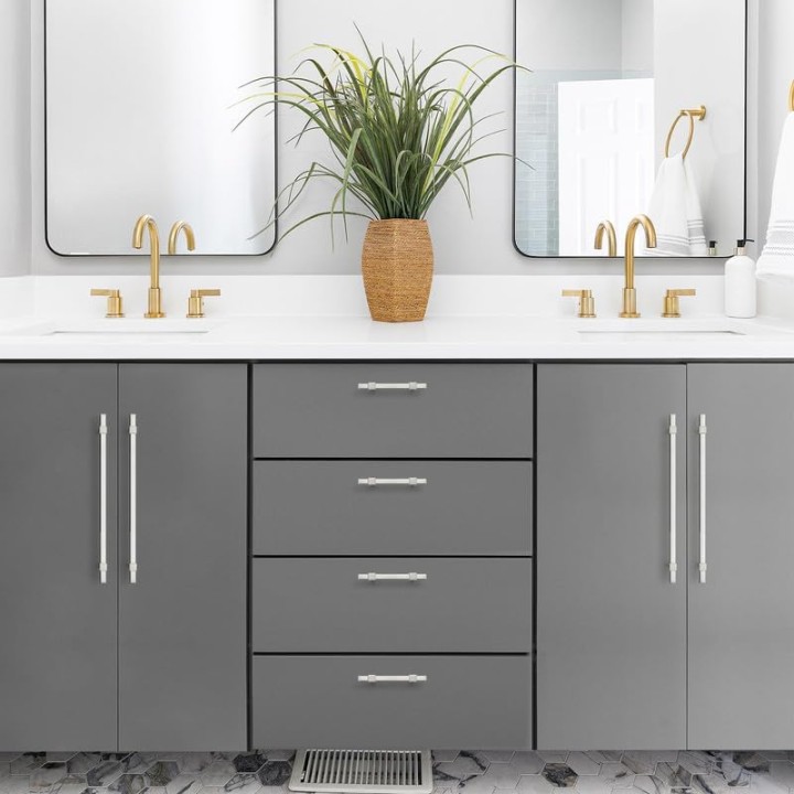 30 Pack Brushed Nickel Cabinet Handles - 10" Hole Center Cabinet Pulls Drawer Pulls Cabinet Hardware Kitchen Handles for Cabinets