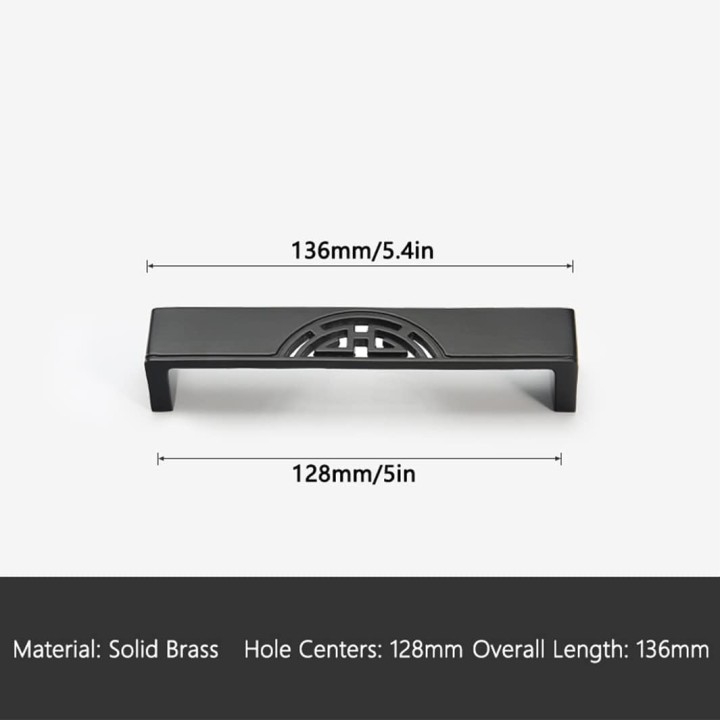 Cabinet Handles,2PCS Drawer Handles, Brass Gold Drawer Handles, Vintage Kitchen Cupboard Handles Furniture Handles Door Handle for Home Decorating Cupboard (Gold 128mm/5in)(Black,128mm/5in)
