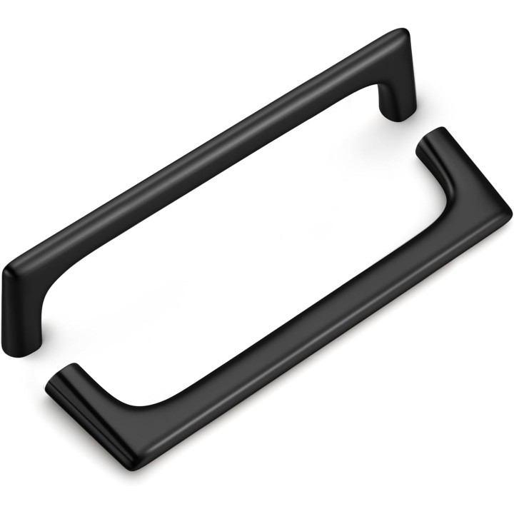 50 Pack Black Cabinet Pulls Matte Black Drawer Pulls Kitchen Cabinet Handles Hardware Zinc Alloy Cabinet Handles Black Cabinet Handles, 5Inch(128mm) Hole Center