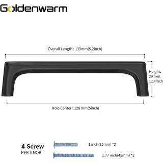 50 Pack Black Cabinet Pulls Matte Black Drawer Pulls Kitchen Cabinet Handles Hardware Zinc Alloy Cabinet Handles Black Cabinet Handles, 5Inch(128mm) Hole Center