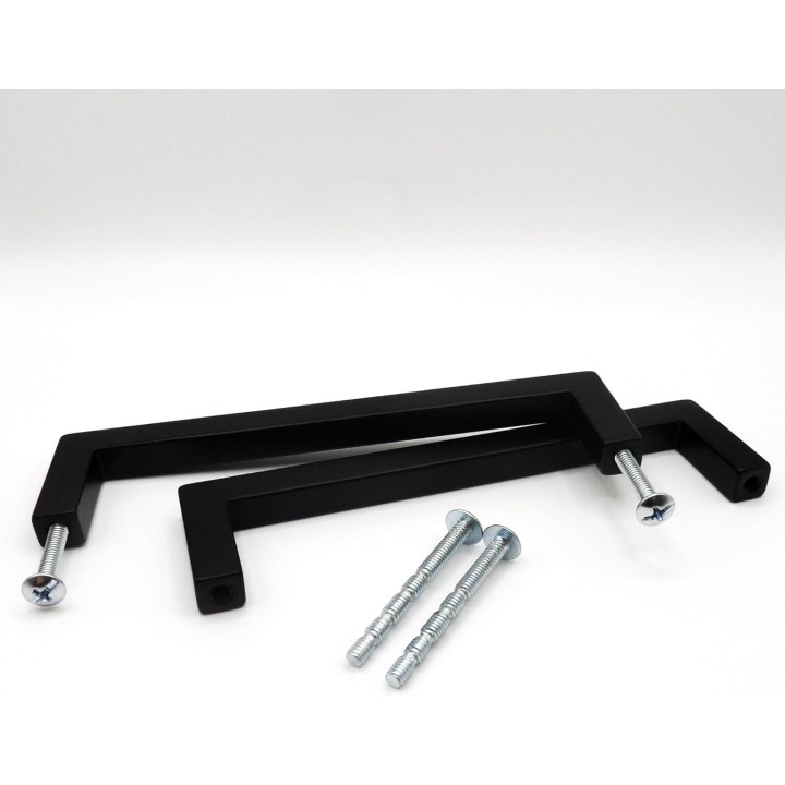 30 Pack, 5 Inch Modern Square Cabinet Pulls - Black, Stainless Steel Material - Kitchen Drawer, Door Bar Handles - Hardware for Cabinets, Cupboards, and Drawers. Overall Lenght - 5.50 Inch.