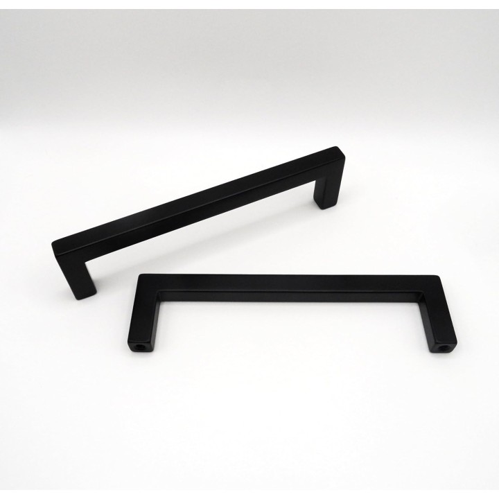 30 Pack, 5 Inch Modern Square Cabinet Pulls - Black, Stainless Steel Material - Kitchen Drawer, Door Bar Handles - Hardware for Cabinets, Cupboards, and Drawers. Overall Lenght - 5.50 Inch.
