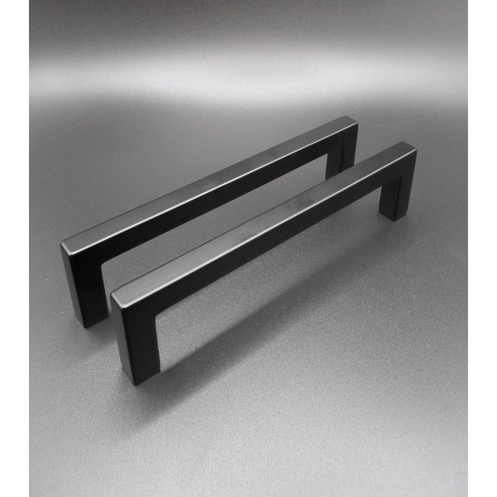 30 Pack, 5 Inch Modern Square Cabinet Pulls - Black, Stainless Steel Material - Kitchen Drawer, Door Bar Handles - Hardware for Cabinets, Cupboards, and Drawers. Overall Lenght - 5.50 Inch.