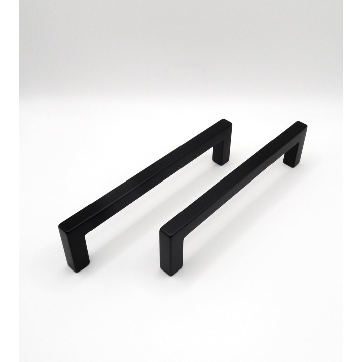 30 Pack, 5 Inch Modern Square Cabinet Pulls - Black, Stainless Steel Material - Kitchen Drawer, Door Bar Handles - Hardware for Cabinets, Cupboards, and Drawers. Overall Lenght - 5.50 Inch.