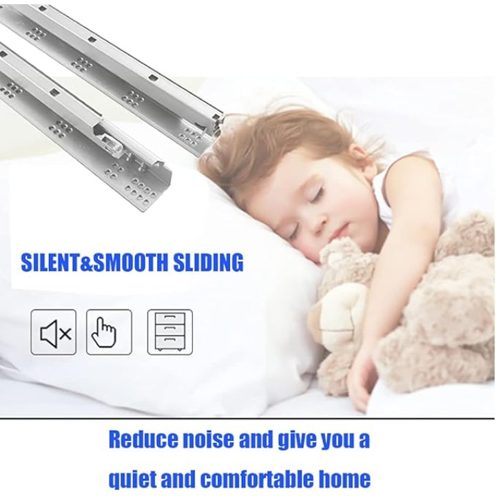 10 Pairs of 21 Inch Soft Close Undermount Drawer Slides Full Extension Concealed Drawer Rails with Mounting Screws,3D Locking Device and Brackets