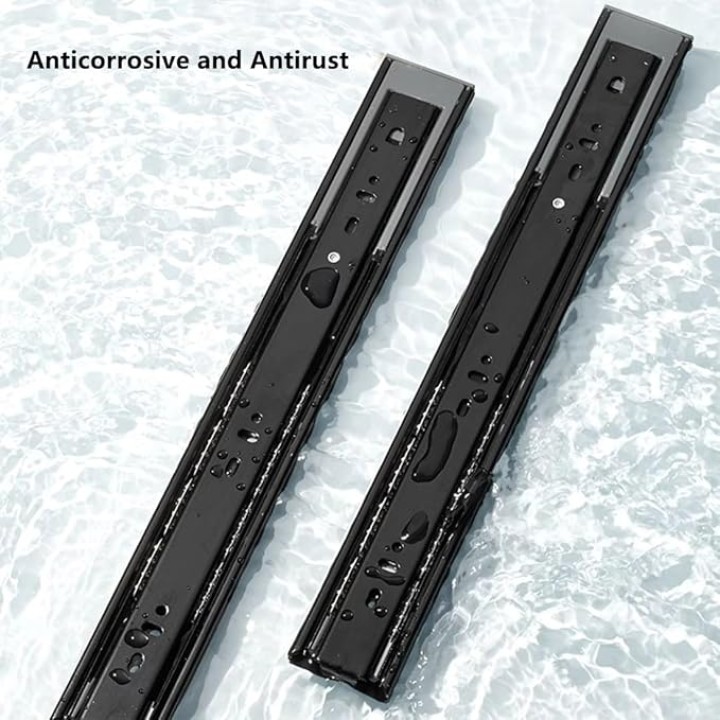 1 Pair Full Extension Side Mount Drawer Slides 10 12 14 16 18 20 22 Inch 100 LB Load Capacity Filing Cabinet Dresser Trash Kitchen(55cm(22"))