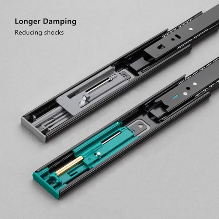 1 Pair Full Extension Side Mount Drawer Slides 10 12 14 16 18 20 22 Inch 100 LB Load Capacity Filing Cabinet Dresser Trash Kitchen(55cm(22"))