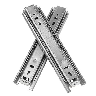 Full Extension Ball Bearing Drawer Slides 2Pcs 10-22" Close Drawer Sliding Track Stainless Steel Drawer Slide Rail Three Section Cabinet Slides Damping Guide Tracks(18 inches.)