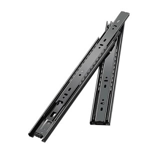 1 Pair Full Extension Drawer Slides for Cabinet Side Mount Ball Bearing Glides Runners Rails Wardrobe Black(22inch 550mm)