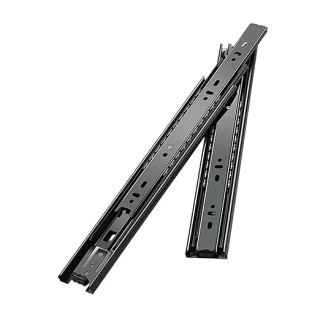 1 Pair Full Extension Drawer Slides for Cabinet Side Mount Ball Bearing Glides Runners Rails Wardrobe Black(22inch 550mm)
